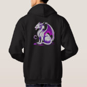 Wit en Paarse Dragon Hooded Sweatshirt Design (Achterkant)