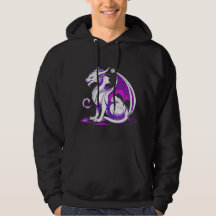 Wit en Paarse Dragon Hooded Sweatshirt Design