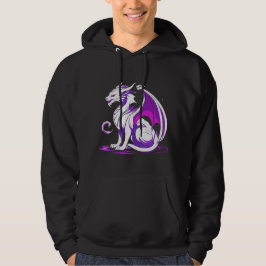 Wit en Paarse Dragon Hooded Sweatshirt Design