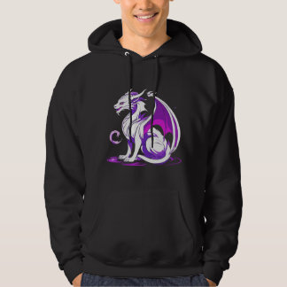 Wit en Paarse Dragon Hooded Sweatshirt Design