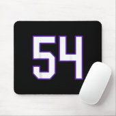Wit en Paarse nummer 54 Jersey Player Uniform # Muismat (Met muis)