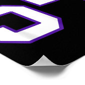 Wit en Paarse nummer 54 Jersey Player Uniform # Poster (Hoek)