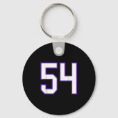Wit en Paarse nummer 54 Jersey Player Uniform # Sleutelhanger (Voorkant)