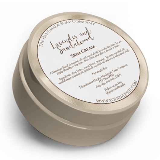 Wit en Parel Folie Cosmetica Jar Label