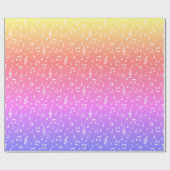 wit en pastel regenboog Muzikale Inpakpapier (Vlak)