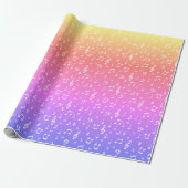 wit en pastel regenboog Muzikale Inpakpapier (Uitgerold)