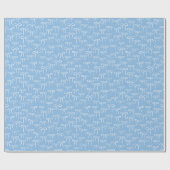 Wit en Periwinkle Blue Eenvoudige Bogen Patroon Cadeaupapier (Vlak)