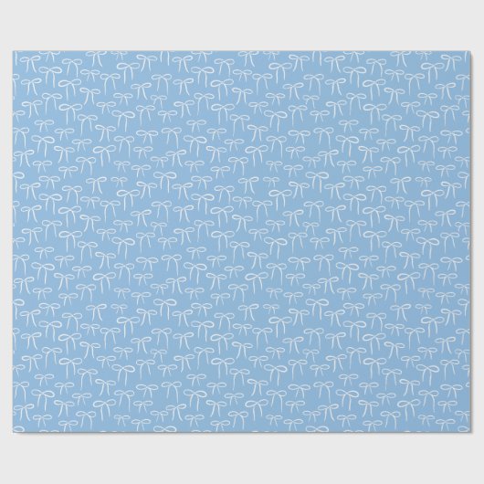 Wit en Periwinkle Blue Eenvoudige Bogen Patroon Cadeaupapier (Vlak)