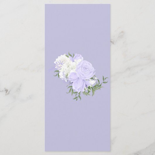 Wit en Periwinkle | Trouwmenu Menu (Achterkant)