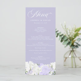 Wit en Periwinkle | Trouwmenu Menu