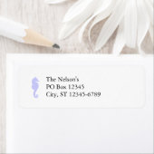 Wit en Periwinkle Zee Etiket (Insitu)