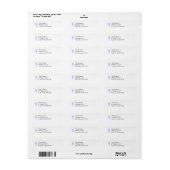 Wit en Periwinkle Zee Etiket (Full Sheet)