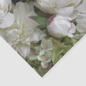  wit en perzik pioen bloemenpapier tissuepapier (Detail)