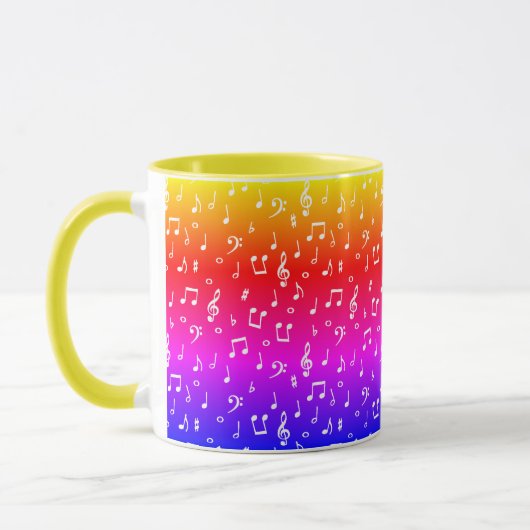 wit en regenboog Musical Mok (Links)