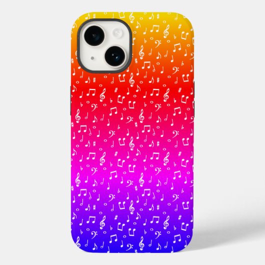 wit en regenboog Muzikaal Case-Mate iPhone Case (Achterkant)