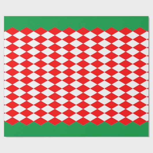 WIT- EN RODE DIAMONDCHRISTMAS-Wrapppapier Cadeaupapier (Vlak)