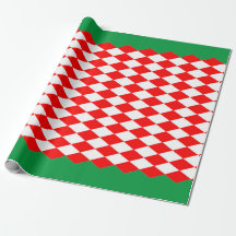 WIT- EN RODE DIAMONDCHRISTMAS-Wrapppapier