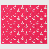 Wit en Rood Anker Verpakkend Document Cadeaupapier (Vlak)