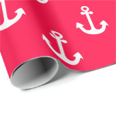 Wit en Rood Anker Verpakkend Document Cadeaupapier (Rol Hoek)