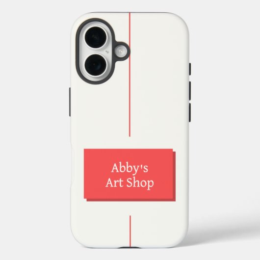 Wit en rood design met Jouw tekst Case-Mate iPhone Case (Achterkant)