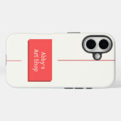 Wit en rood design met Jouw tekst Case-Mate iPhone Case (Achterkant (horizontaal))