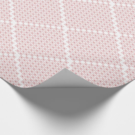 Wit en rood feestelijk patroon cadeaupapier (Hoek)