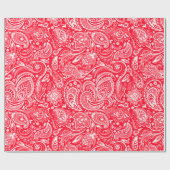 Wit en rood flesje paisley Pattern wrapping Cadeaupapier (Vlak)