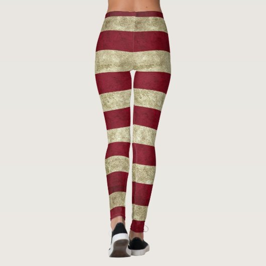Wit en rood gestreepte legging (Achterkant)
