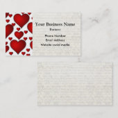 Wit en rood hartpatroon visitekaartje (Voorkant / Achterkant)