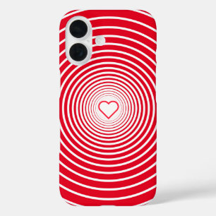 Wit en Rood iPhone Case met Hart Kies Kleuren