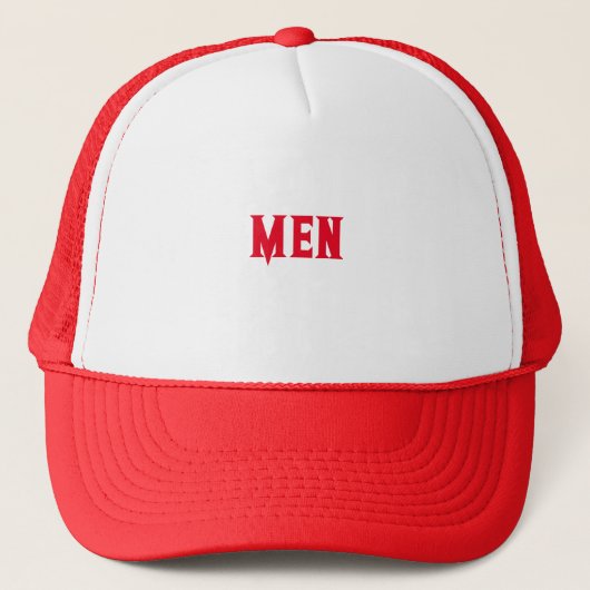 Wit en Rood Knappe Jongens Mannen Man Trucker Pet (Voorkant)