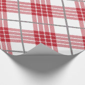 Wit en rood met grijze accenten cadeaupapier (Hoek)