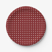 Wit en Rood Minimalistische Polka Dots g1 Papieren Bordje (Voorkant)