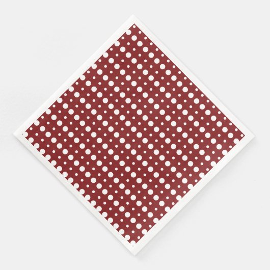 Wit en Rood Minimalistische Polka Dots g9 Servet (Hoek)