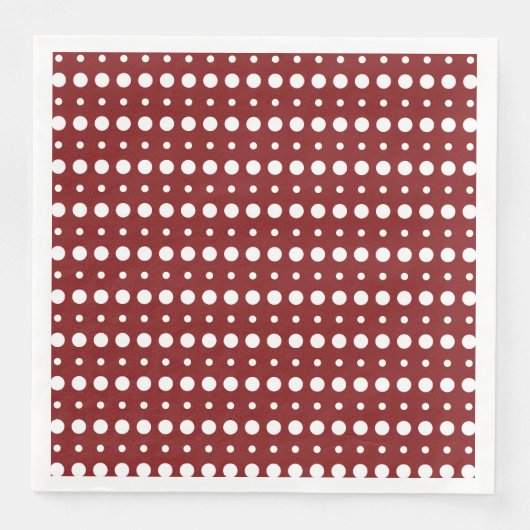 Wit en Rood Minimalistische Polka Dots g9 Servet (Voorkant)