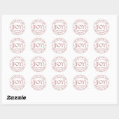 Wit en Rood Modern Joy Holiday Retouradres Ronde Sticker (Vel)