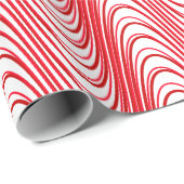 Wit en Rood Moire Strepen Trippy Abstract Modern Cadeaupapier (Rol Hoek)