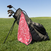 Wit en rood  paisley patroonmonogram golfhanddoek (Groen)