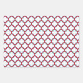 Wit en rood traliewerk, rooster, vierpas inpakpapier vel (Voorkant 2)
