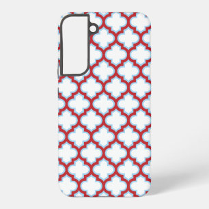 Wit en rood traliewerk, rooster, vierpas samsung galaxy hoesje