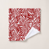 Wit en rood tropisch blad herhalend patroon bad handdoek (Wasdoekje)