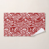Wit en rood tropisch blad herhalend patroon bad handdoek (Handdoek)