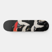 Wit en rood waarschuwen. Japanse kunst met zwarte  Persoonlijk Skateboard (Horizontaal)