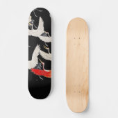 Wit en rood waarschuwen. Japanse kunst met zwarte  Persoonlijk Skateboard (Voorkant)