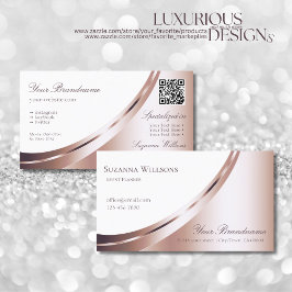 Wit en Roos Gold Decor met QR-code Luxurous Visitekaartje