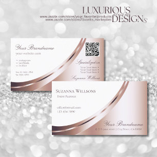 Wit en Roos Gold Decor met QR-code Luxurous Visitekaartje