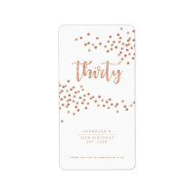 Wit en Roos Gold Polka Dot Custom Favor Label
