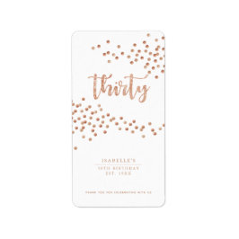 Wit en Roos Gold Polka Dot Custom Favor Label