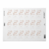 Wit en Roos Gold Polka Dot Custom Favor Label (Full Sheet)