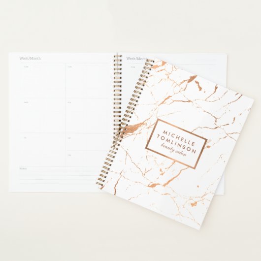 Wit en Roos Goud Marmer Afspraakboek Planner (Display)
